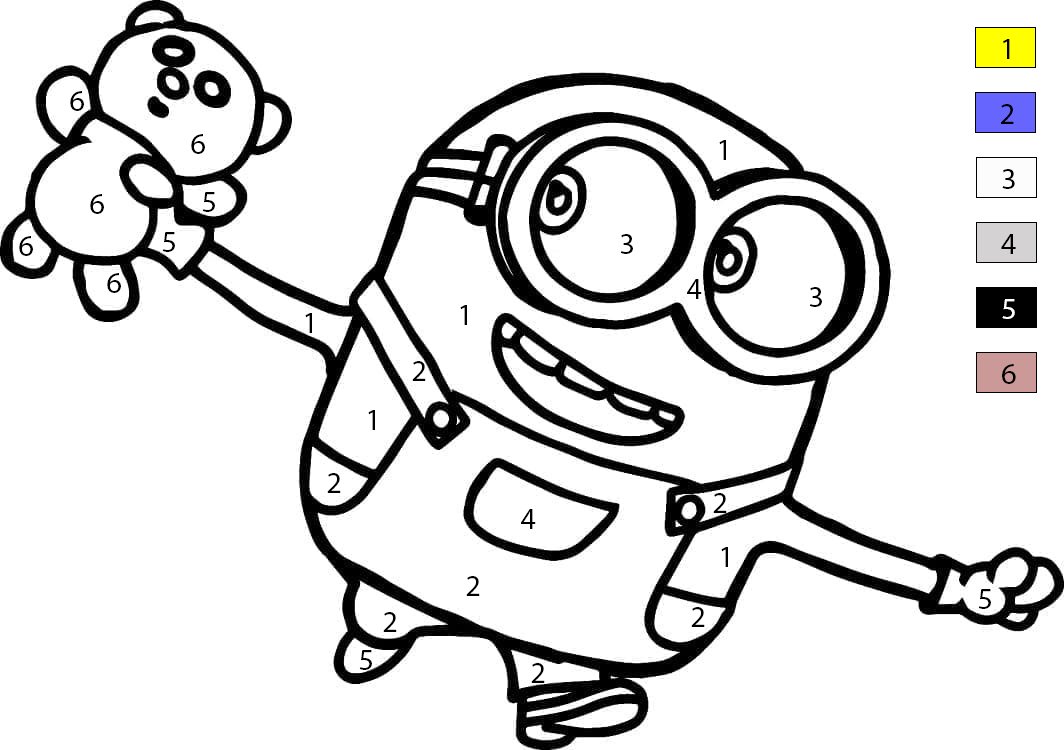 Playful Minion Color by Number
