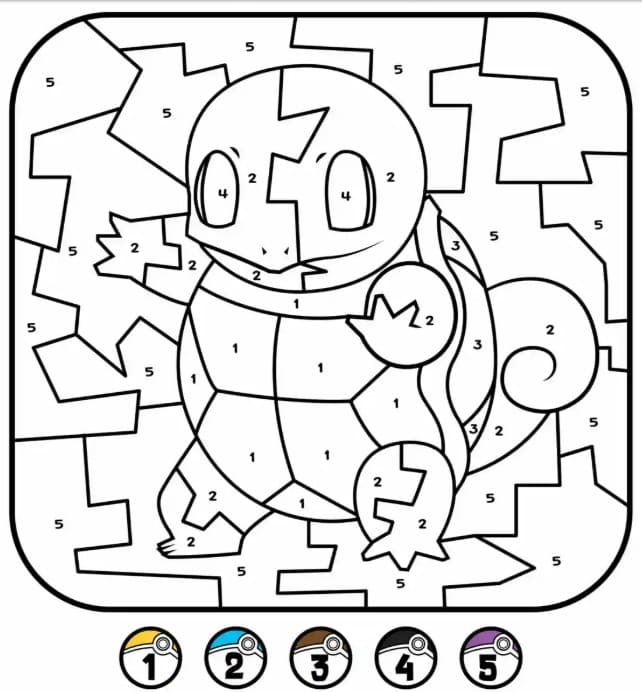 Print Squirtle Color By Number