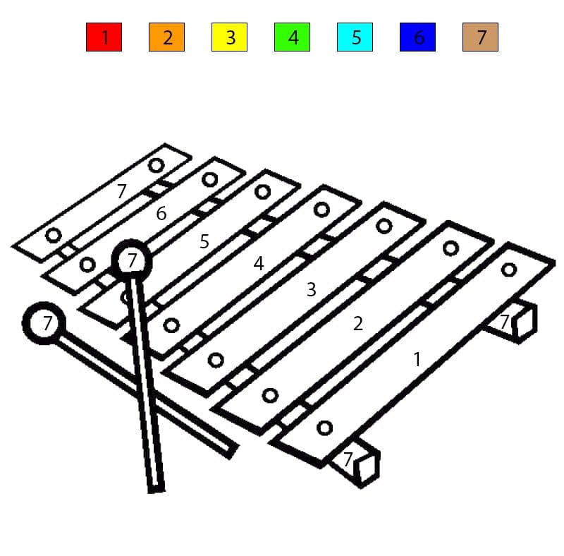Print Xylophone Color By Number