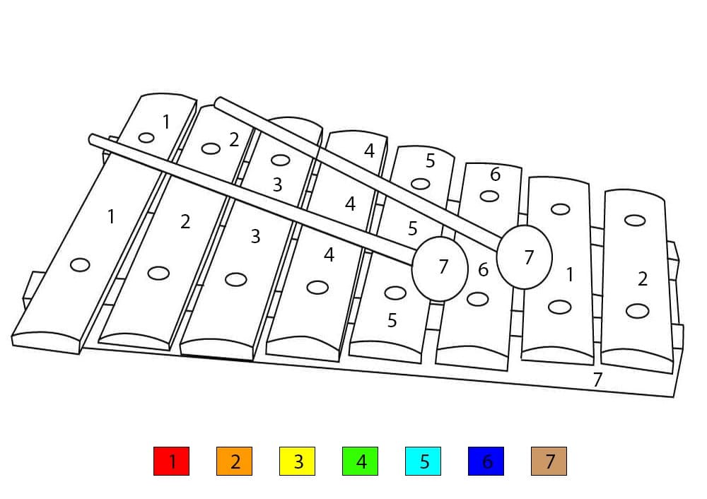 Printable Xylophone Color By Number