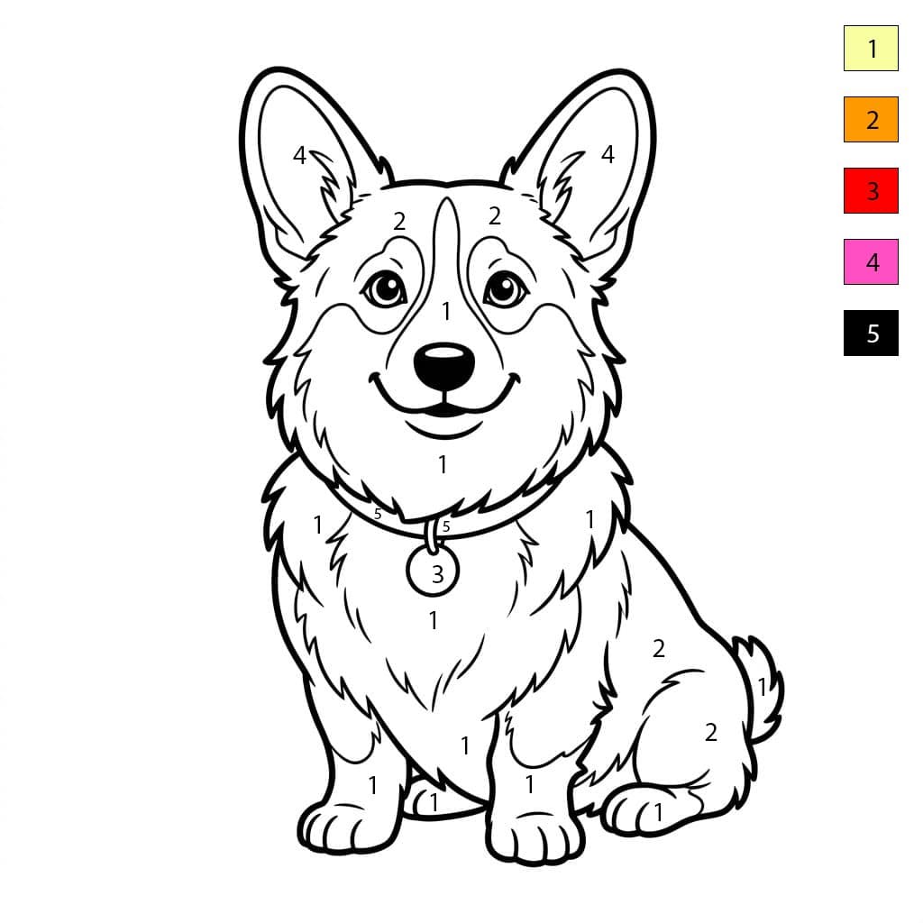 Proud Corgi Color By Number