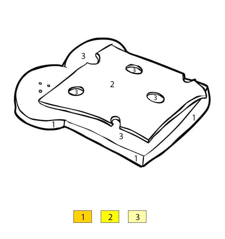 Sandwich with Cheese Color By Number