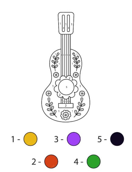 Simple Guitar Color By Number