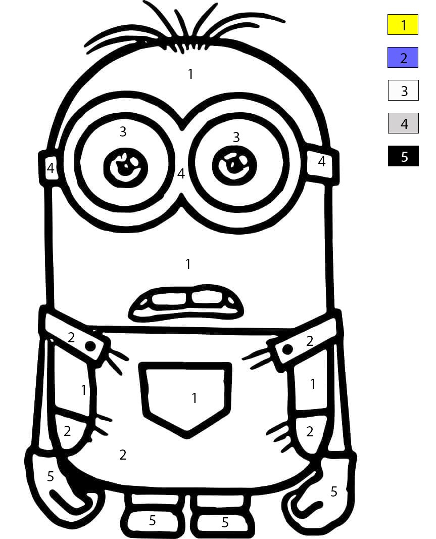 Simple Minion Kevin Color by Number