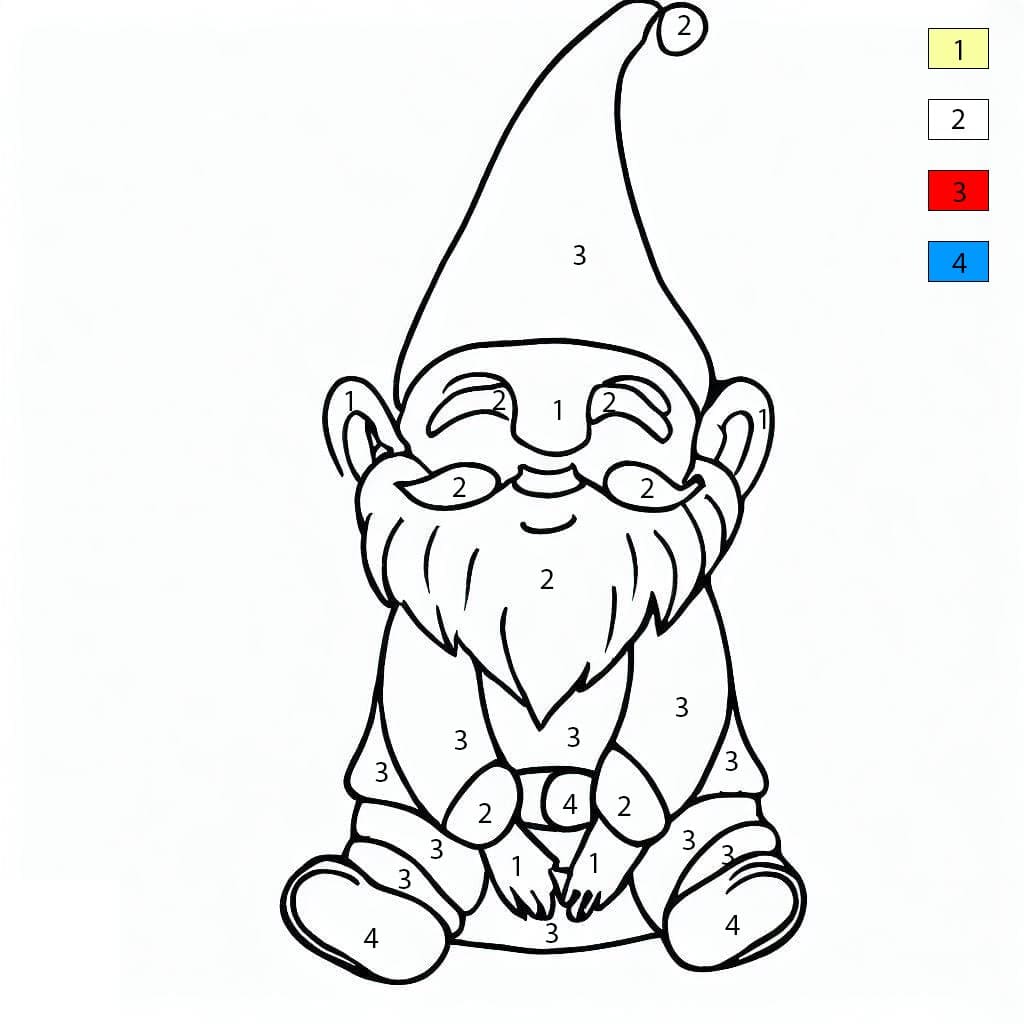 Sitting Gnome Color By Number