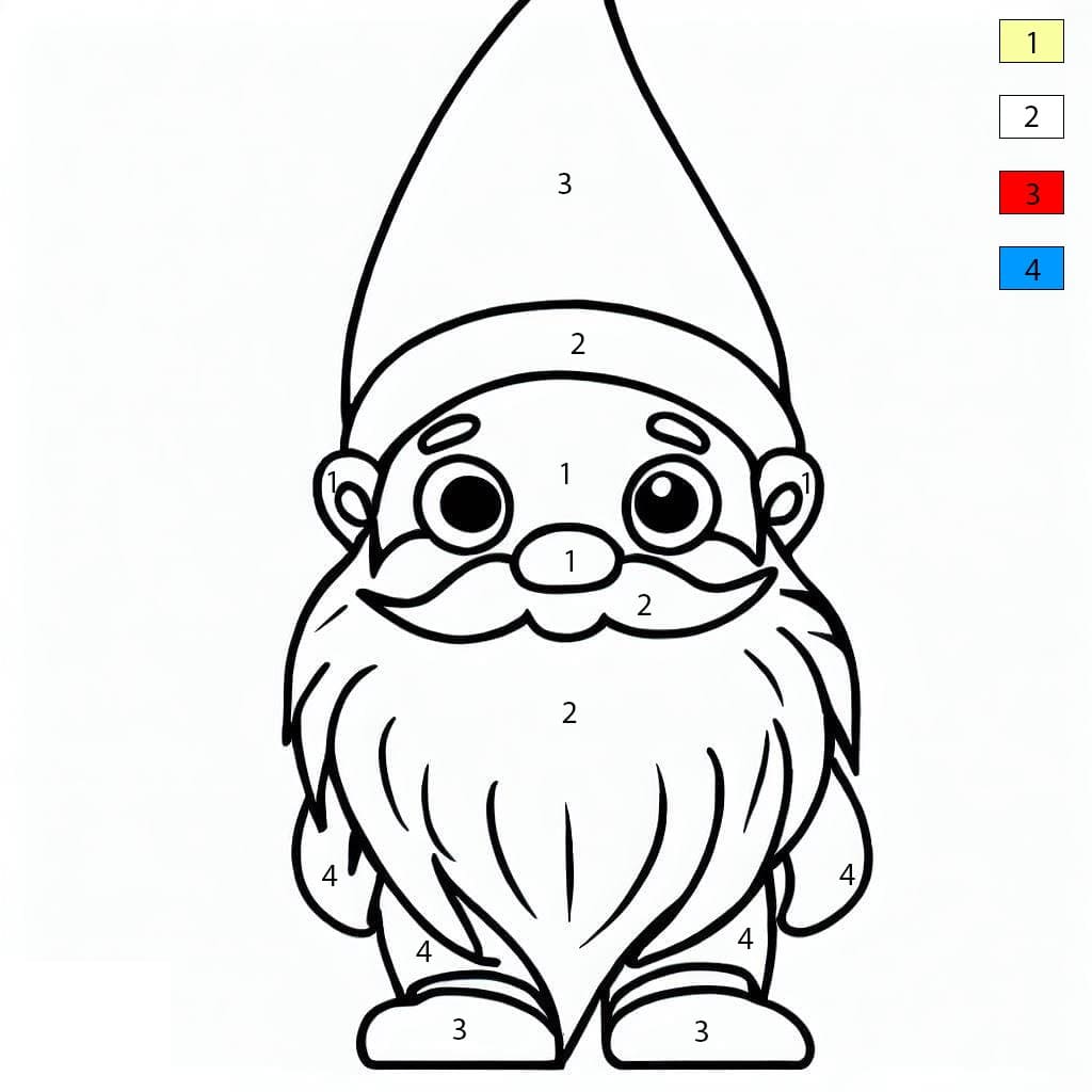 Small Gnome Color By Number