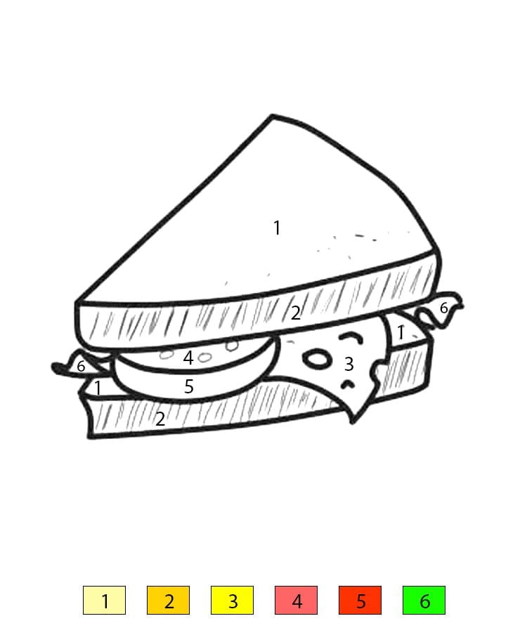 Sandwich Color By Number