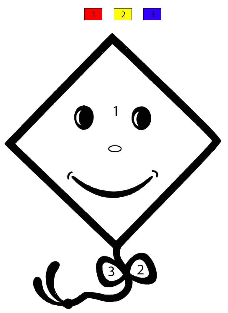 Smiling Kite Color By Number