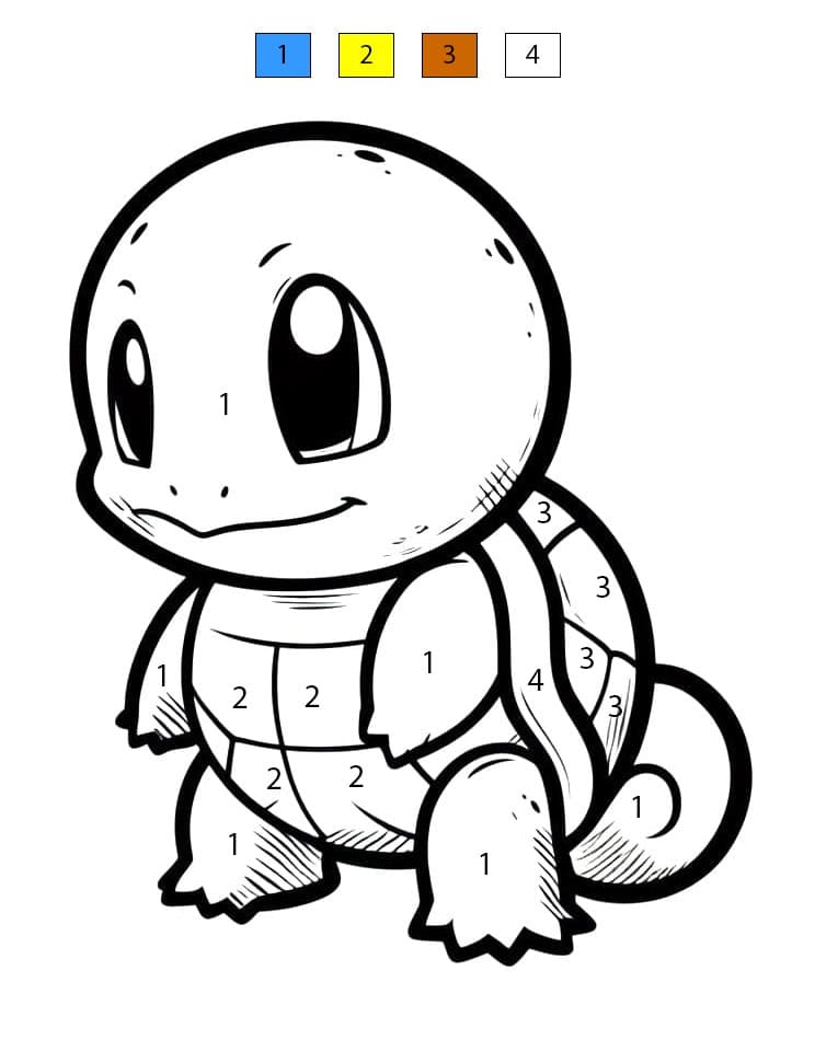Squirtle Free Printable Color By Number