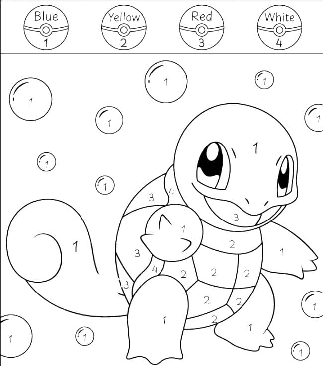 Squirtle Nice Color By Number