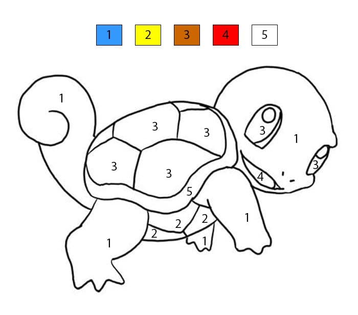 Squirtle Pokémon Color By Number