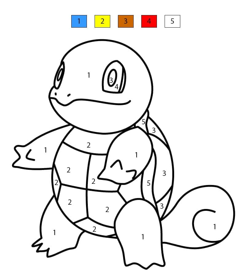 Squirtle from Pokemon Color By Number