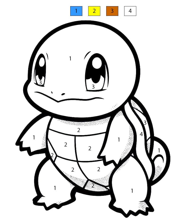 Squirtle to Print Color By Number