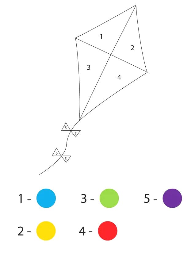 Toy Kite Color By Number