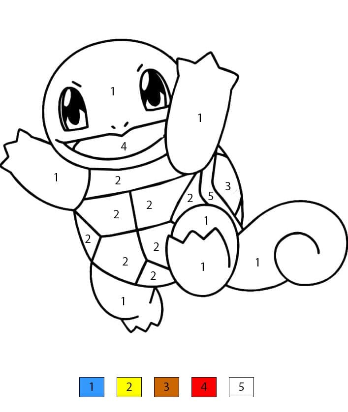 Very Happy Squirtle Color By Number