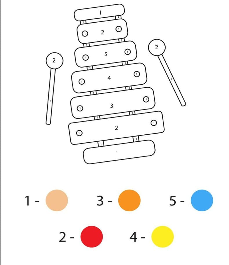 Xylophone Print Color By Number