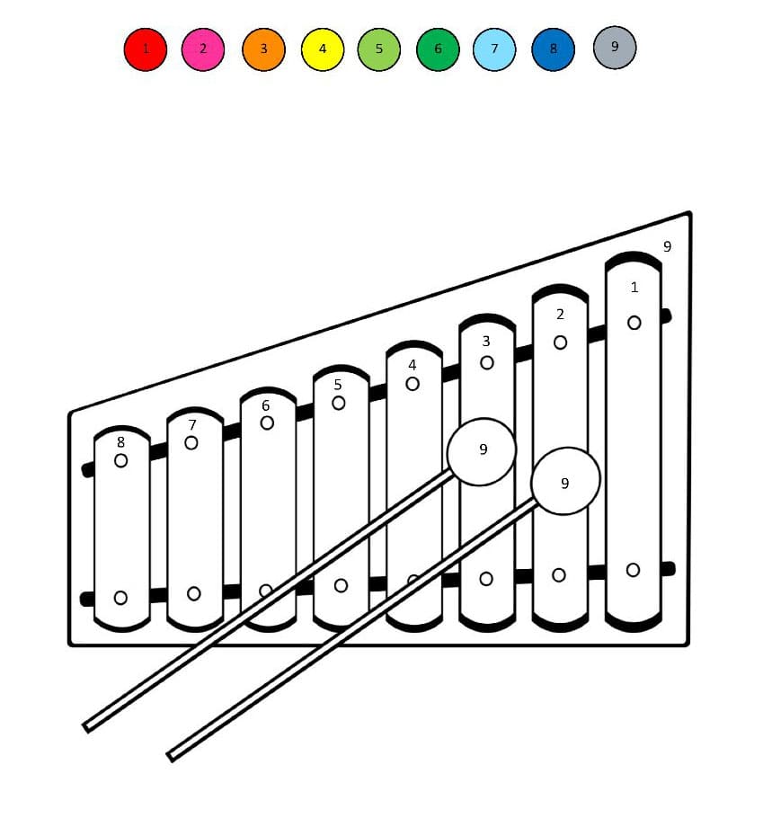 Xylophone Printable Color By Number
