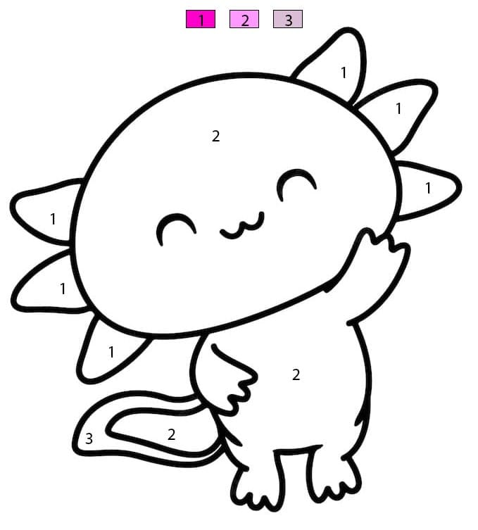 Adorable Axolotl Color By Number