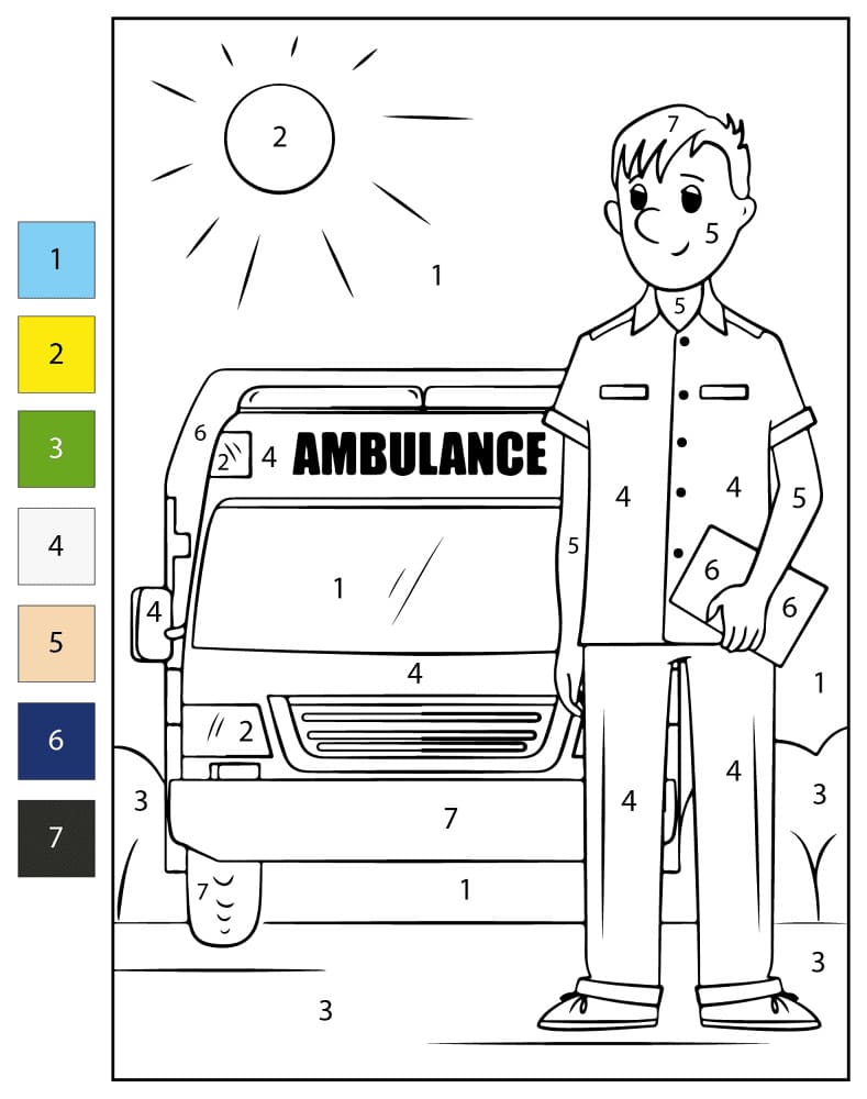 Ambulance Nice Color By Number