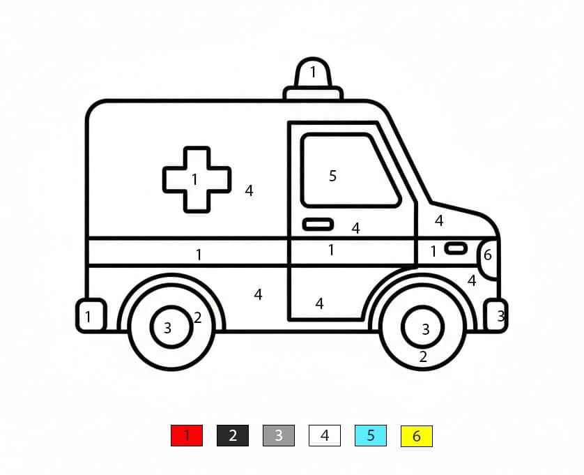 Ambulance Print Color By Number
