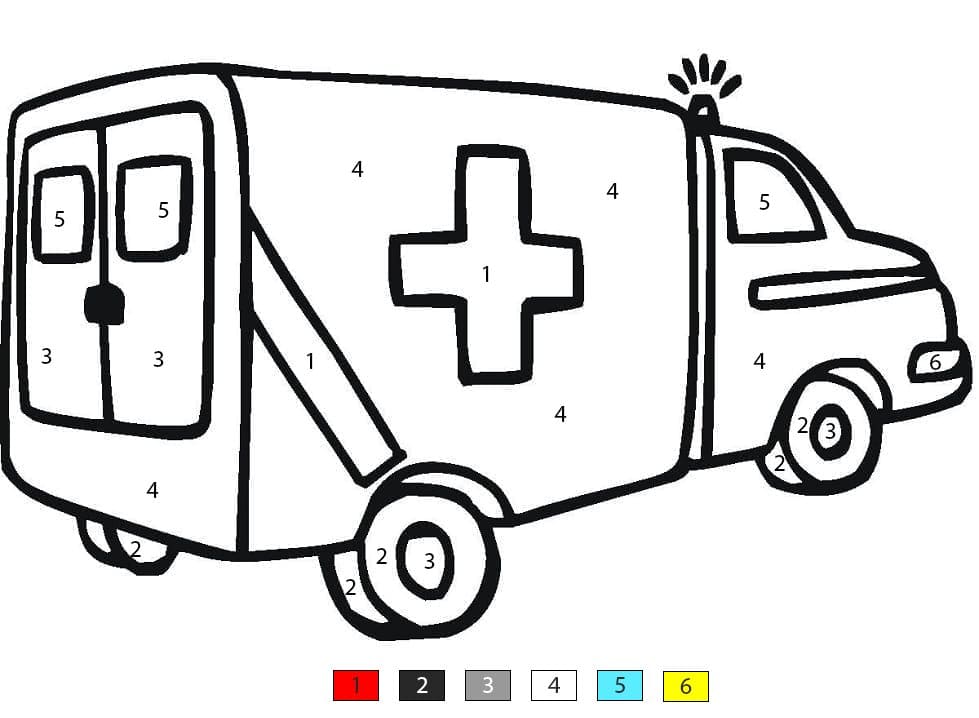 Ambulance Truck Color By Number