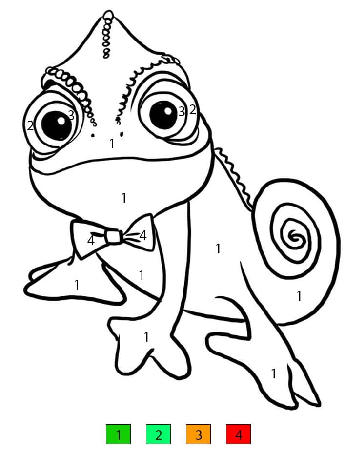 Animated Chameleon Color By Number