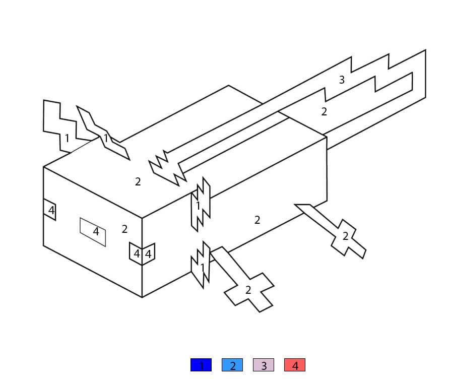 Axolotl from Minecraft Color By Number