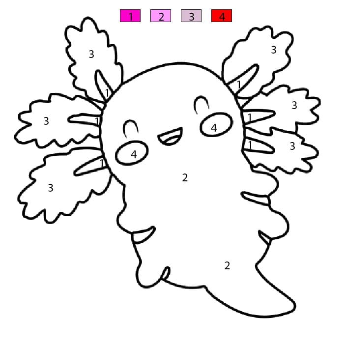 Axolotl is Smiling Color By Number