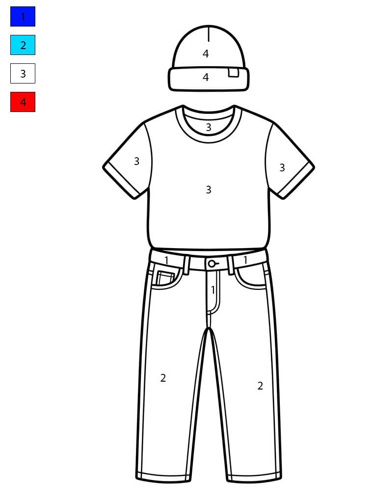 Basic Clothes Color By Number