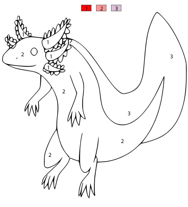 Big Axolotl Color By Number