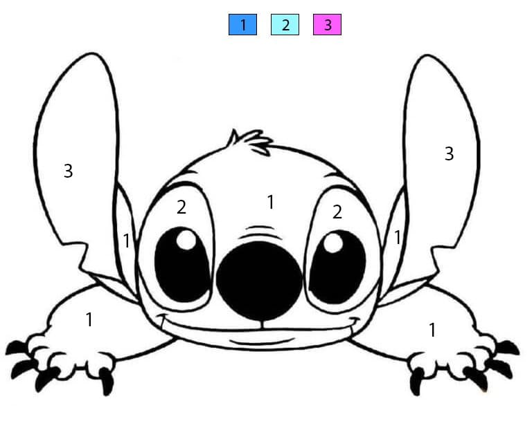 Big-eyed Cute Stitch Color By Number