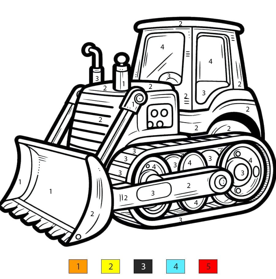 Bulldozer Cool Color By Number