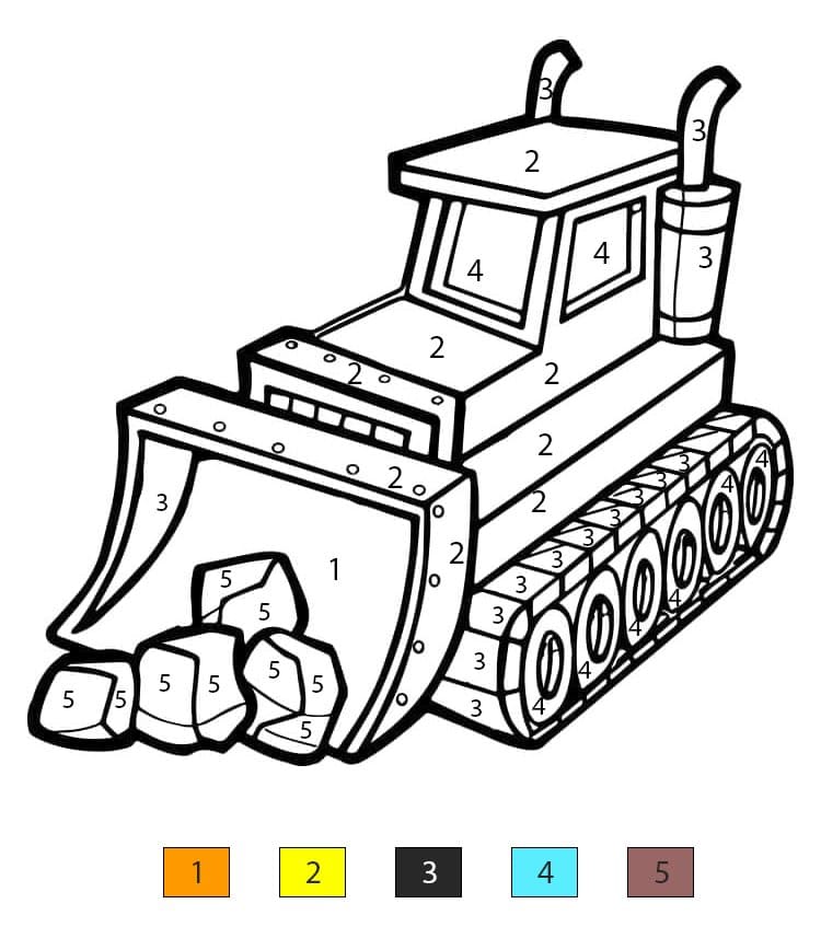 Bulldozer Draw Color By Number