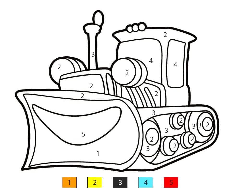Bulldozer Image Color By Number