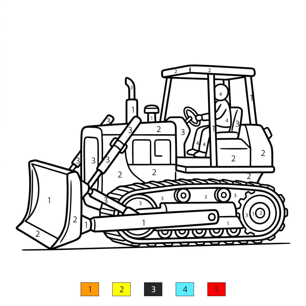 Bulldozer Nice Color By Number