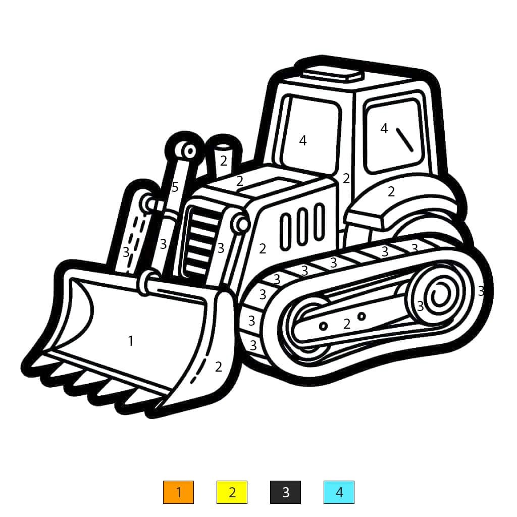 Bulldozer Picture Color By Number