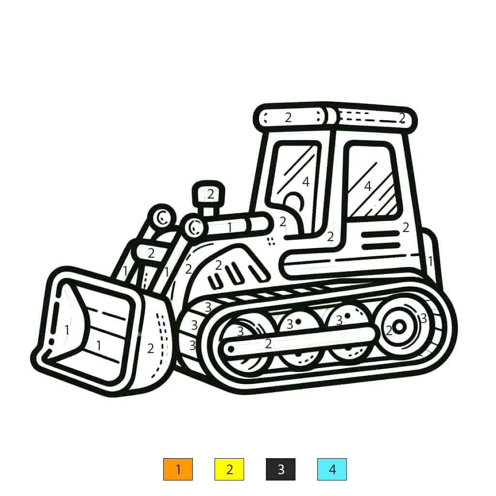 Bulldozer Print Color By Number