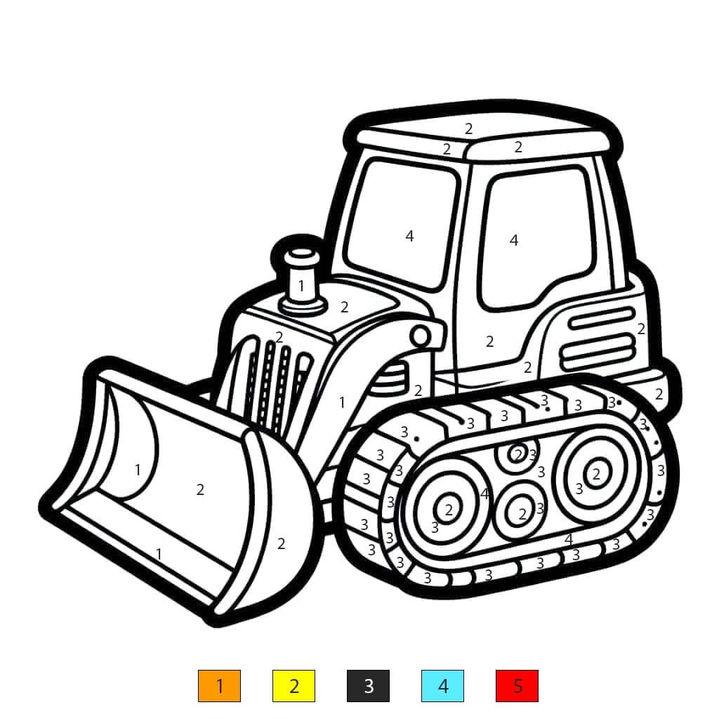 Bulldozer Printable Color By Number