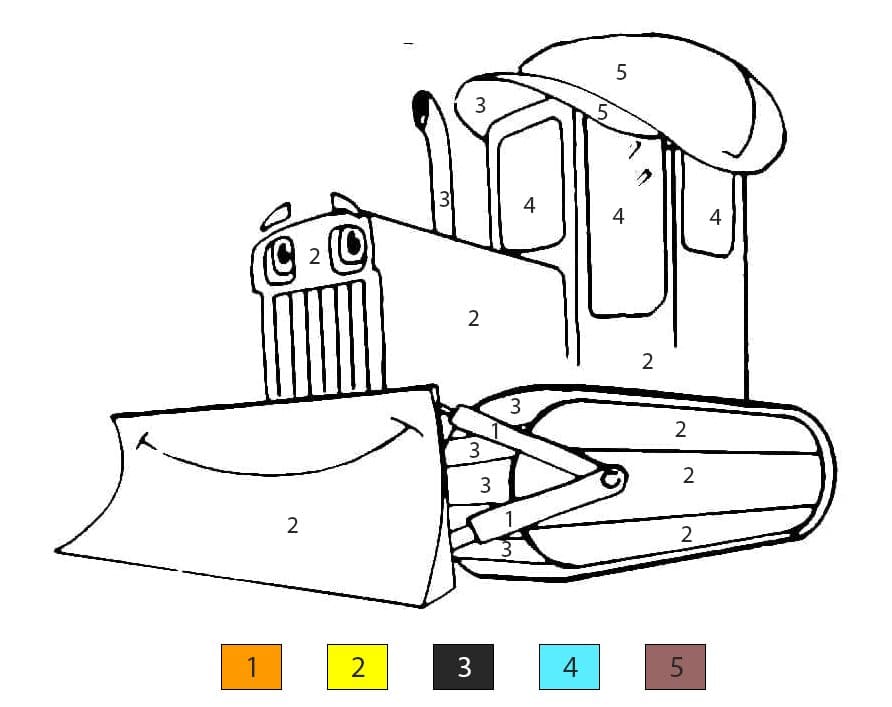 Bulldozer To Print Color By Number