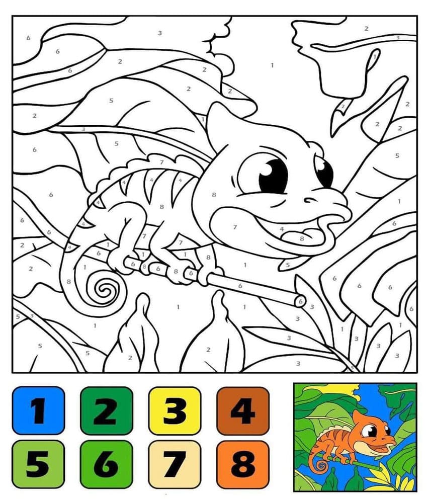 Chameleon Funny Color By Number