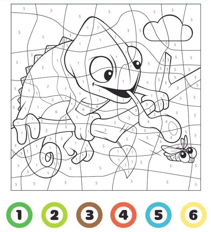 Chameleon Hunting Color By Number