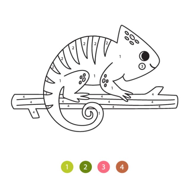 Chameleon Simple Color By Number
