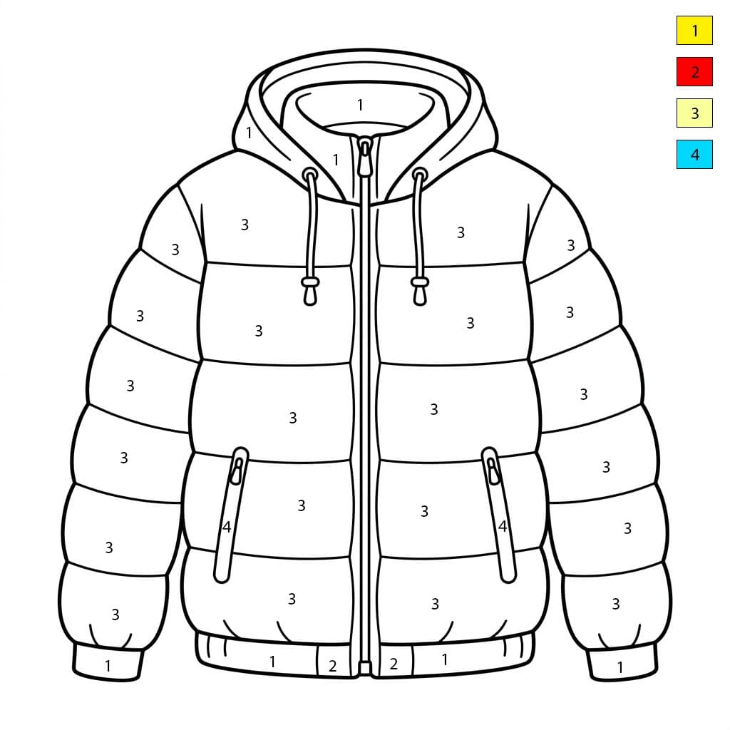 Clothes For Winter Color By Number