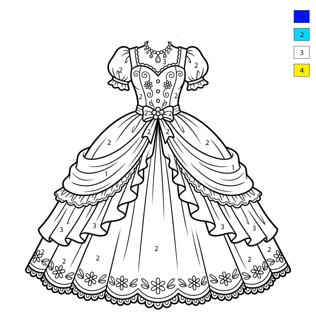 Clothes Princess Color By Number