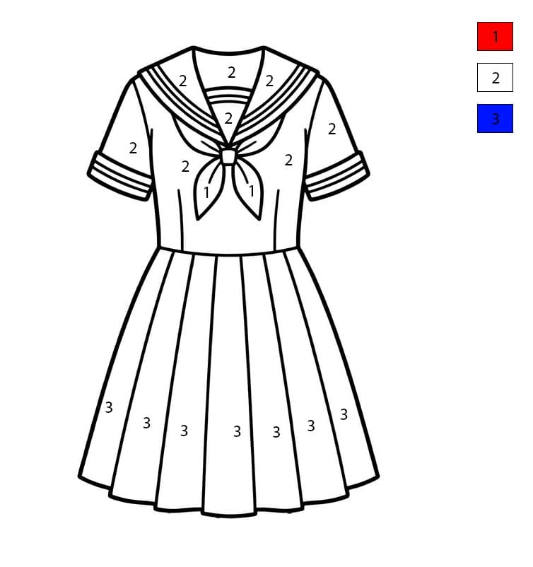 Clothes Printable Color By Number