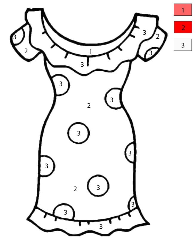 Cute Dress Color By Number