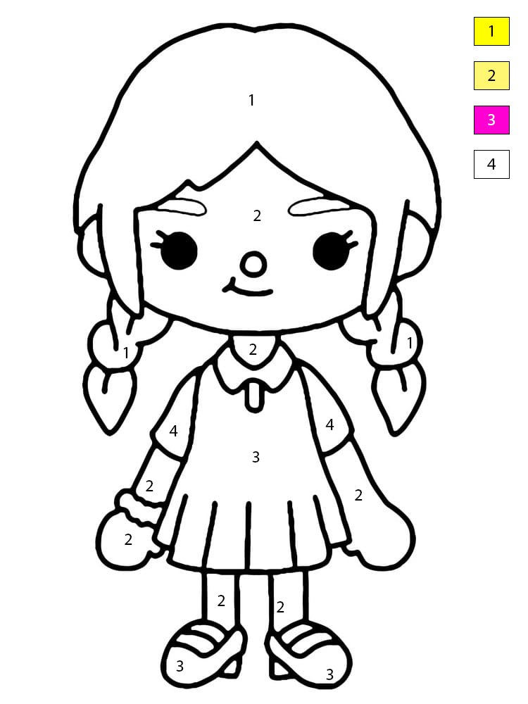 Cute Girl Toca Boca Color By Number