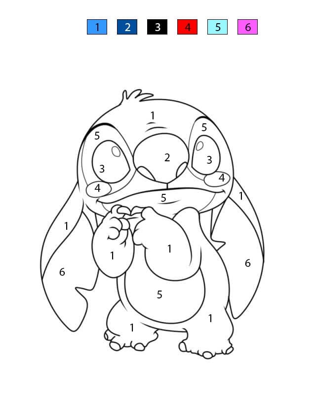 Cute Stitch Color By Number