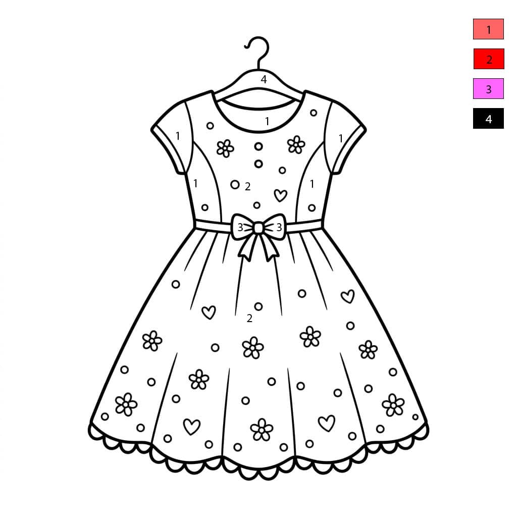 Dress For Kids Color By Number