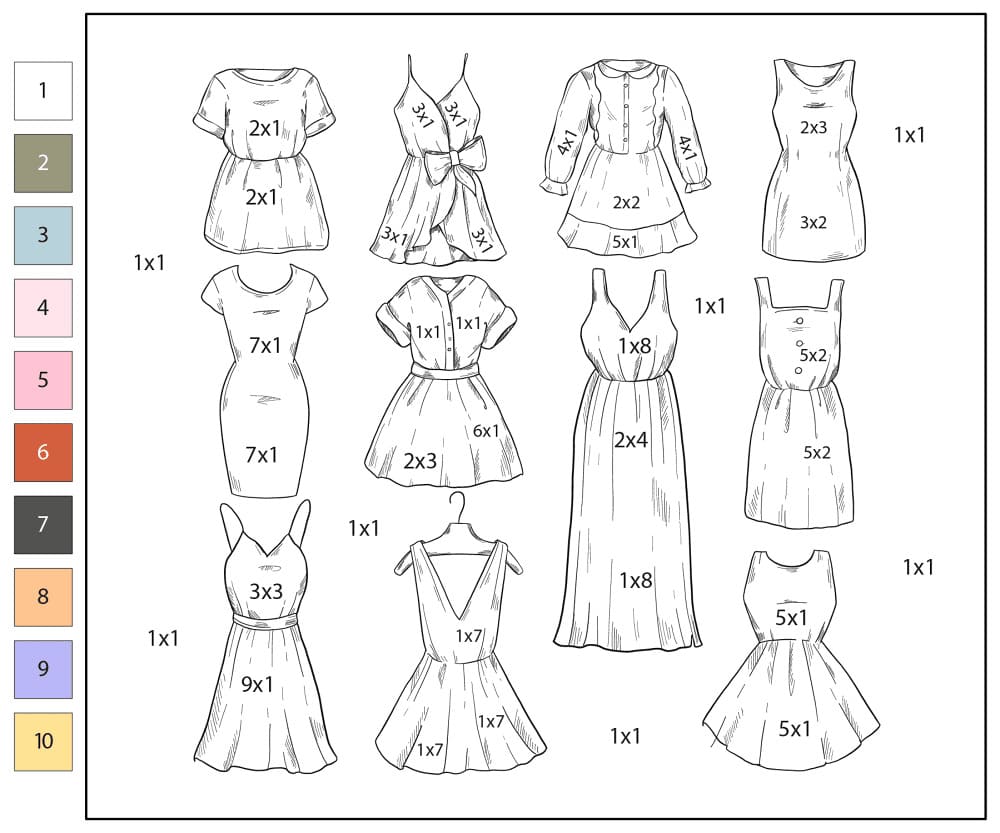Dress Multiplication Color By Number